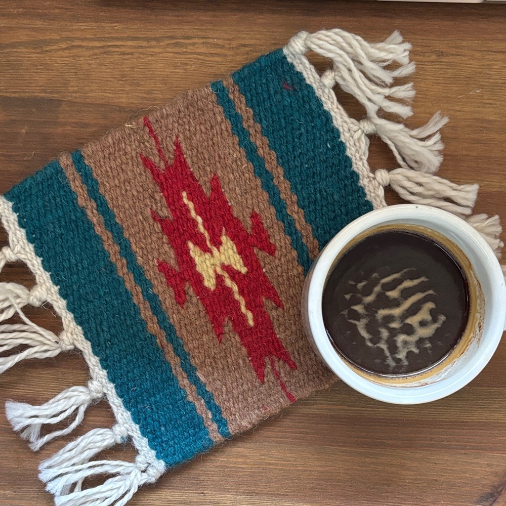 Set of 6 wool handmade mug rugs southwestern coasters Pendleton